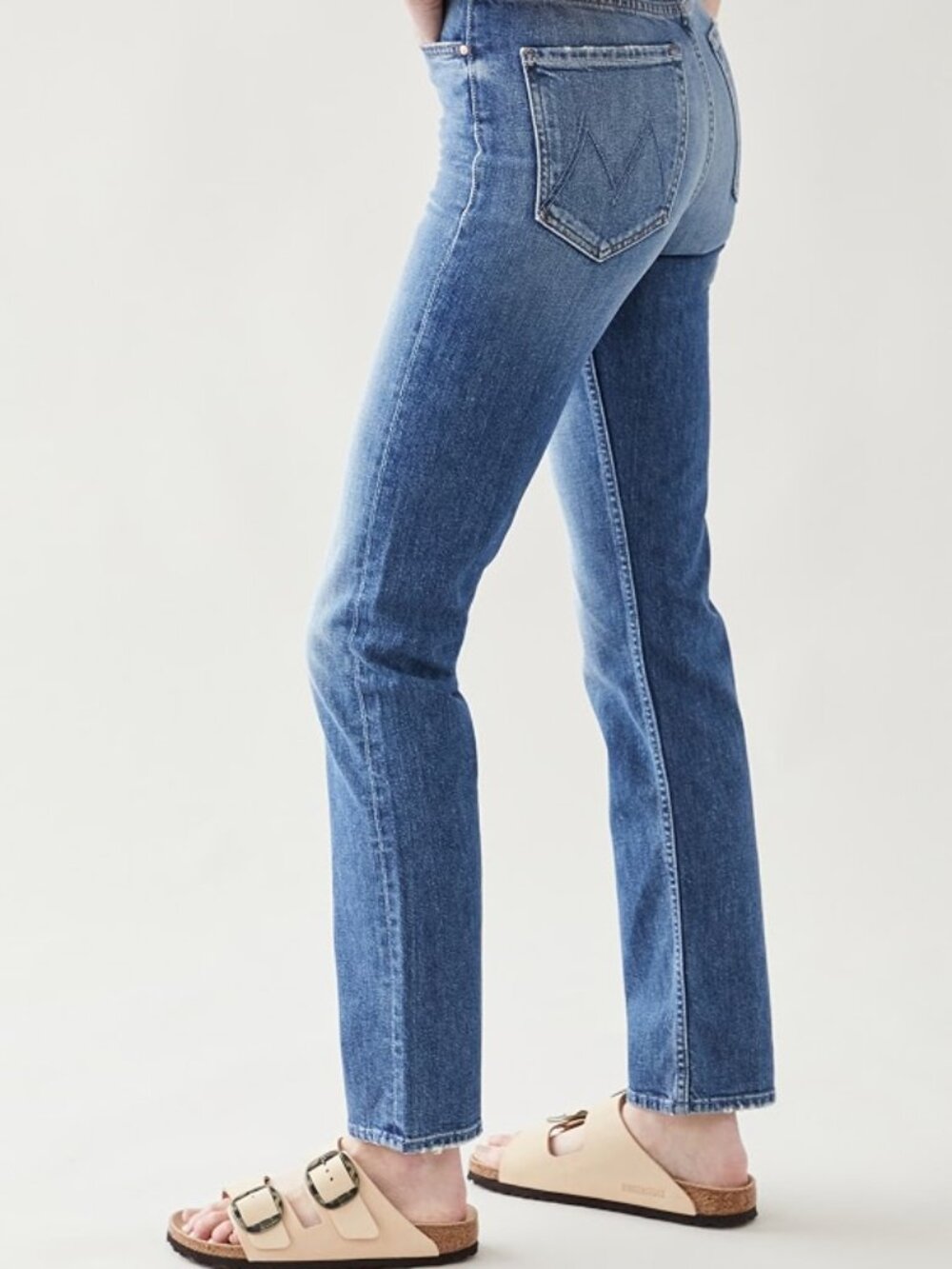 Mother Women's Blue Straight-Leg Jeans